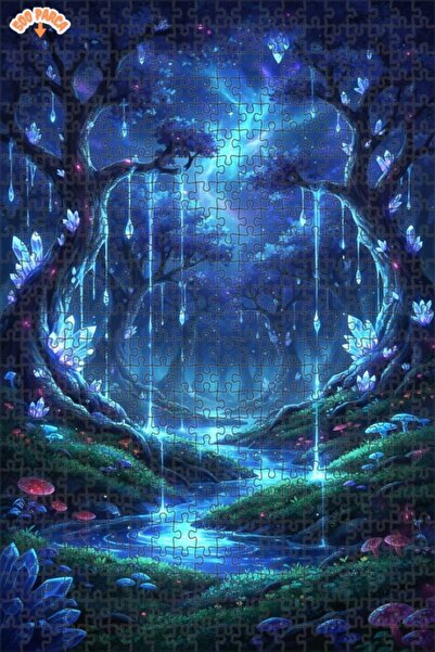 Teona Ahşap لغز الغابة الكريستالية الغامضة 500 قطعة 50x30