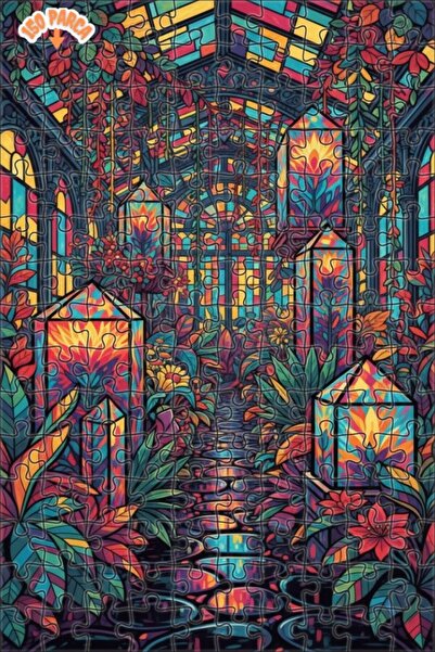 Teona Ahşap لغز خشبي بمظهر لوحة زيتية لحديقة نباتية سحرية 150 قطعة 20×30