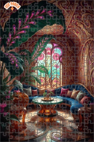 Teona Ahşap لغز خشبي بإطار من طابقين بمظهر لوحة زيتية على طراز آرت نوفو 150 ق...