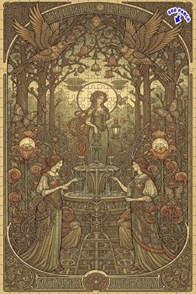 Teona Ahşap لغز خشبي بإطار مزدوج الطبقات بمظهر لوحة زيتية فنية ميكانيكية متنا...