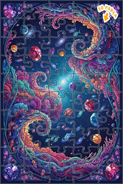 Teona Ahşap لغز خشبي مؤطر بطبقتين بمظهر لوحة زيتية للحديقة الكونية الغامضة 15...