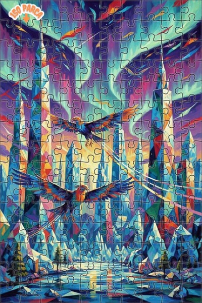 Teona Ahşap لغز خشبي بإطار مزدوج الطبقات من طيور السماء 150 قطعة 20x30