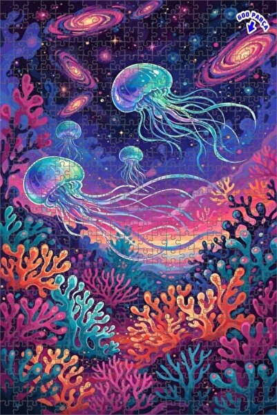 Teona Ahşap لغز خشبي بتصميم أكاليل البحر الفلكية بمظهر الألوان المائية 600 قط...