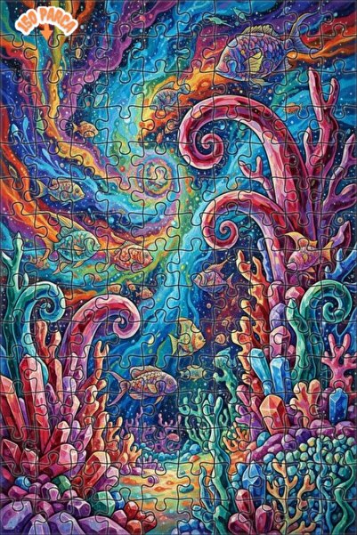 Teona Ahşap لغز خشبي فني بتصميم زيتية ملونة تحت الماء 150 قطعة 20×30