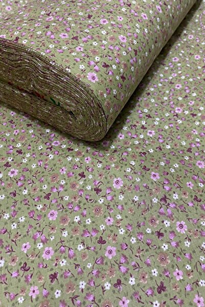 zarafet concept Çıtır Çiçek Desenli Yeşil Kumaş, Masa Örtüsü, Etek ,Elbise Ku...