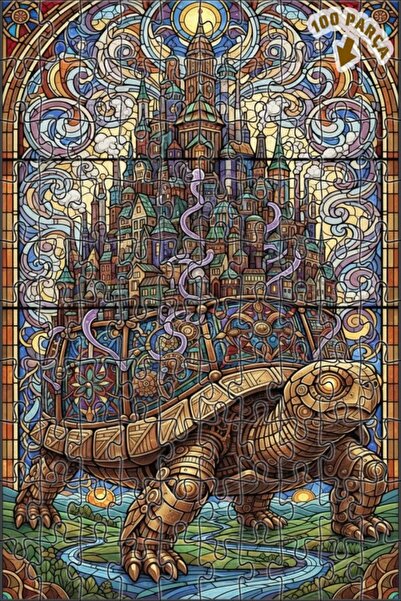 Teona Ahşap لغز خشبي مزين بالزجاج من عصر فيكتوريا في مدينة السلحفاة الكبيرة 1...