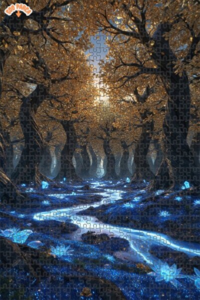 Teona Ahşap لغز خشبي مؤطر بطبقتين بمظهر لوحة زيتية لغابة غامضة 500 قطعة 50×30