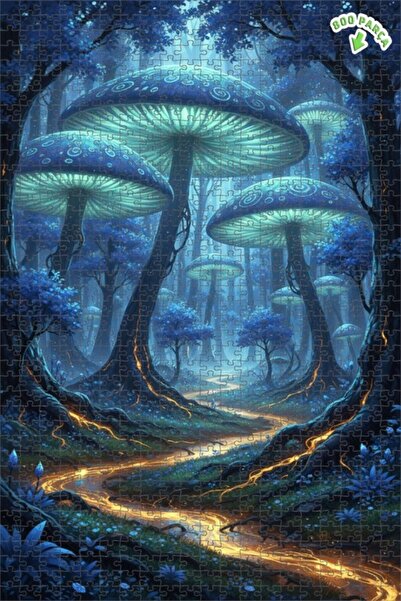 Teona Ahşap لغز خشبي مؤطر بطبقتين من غابة الفطر الغامضة 800 قطعة 70x50