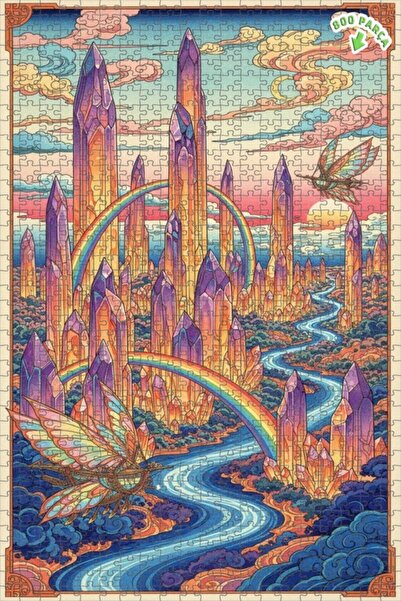 Teona Ahşap لغز خشبي بإطار مزدوج الطبقات من كريستال فالي مغامرة 800 قطعة 70x50