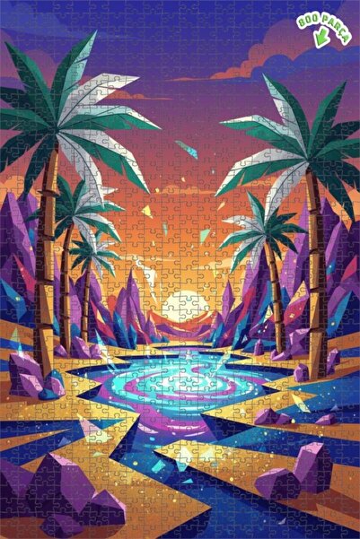 Teona Ahşap لغز فني هندسي من كريستال سايل بريزيست 800 قطعة 70x50