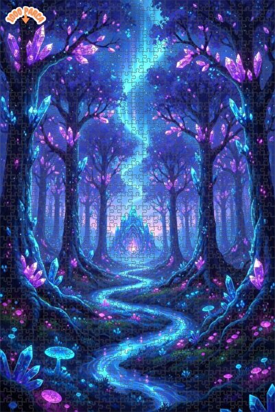 Teona Ahşap لغز خشبي بإطار مزدوج الطبقات من كريستال أورجان ريفر بريزيز 1000 ق...