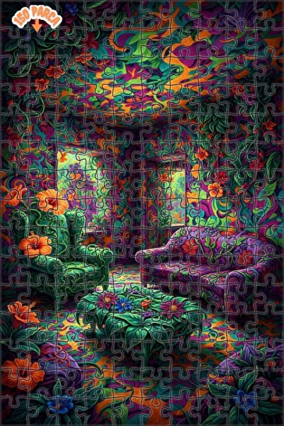 Teona Ahşap لغز خشبي مؤطر بطبقتين بمظهر لوحة زيتية لغرفة الغابة الروحية 150 ق...