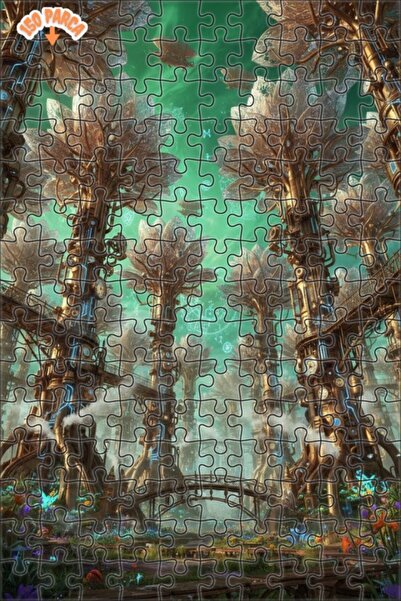 Teona Ahşap لغز خشبي بإطار مزدوج الطبقات بمظهر لوحة زيتية على طراز مدينة الغا...