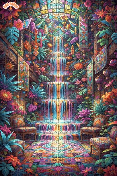 Teona Ahşap لوحة زيتية ملونة لحديقة الشلالات الاستوائية، لغز خشبي بإطار مزدوج...