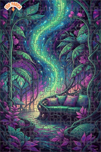 Teona Ahşap لغز خشبي على شكل غابة سحرية بمظهر الألوان المائية 150 قطعة 20x30