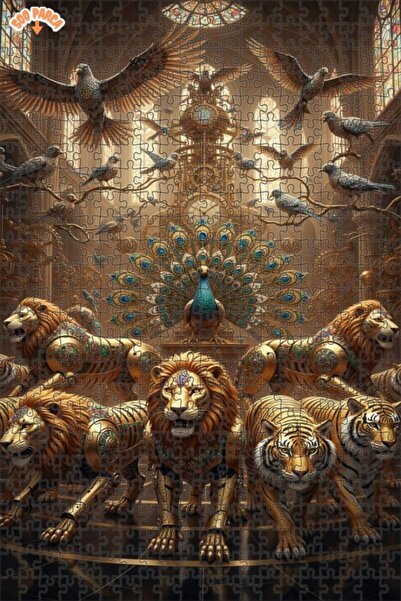 Teona Ahşap لغز خشبي بتصميم حيوانات ميكانيكية على طراز ستيمبانك بمظهر لوحة زي...