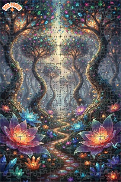 Teona Ahşap غابة الخيال، أشجار كريستالية، مظهر بالألوان المائية، 250 قطعة، 30×30