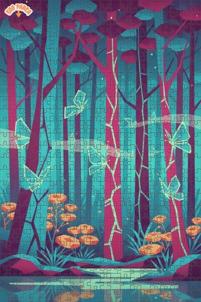 Teona Ahşap Fairy Tale Butterfly Forest Double Layer Framed Wooden Puzzle 500...