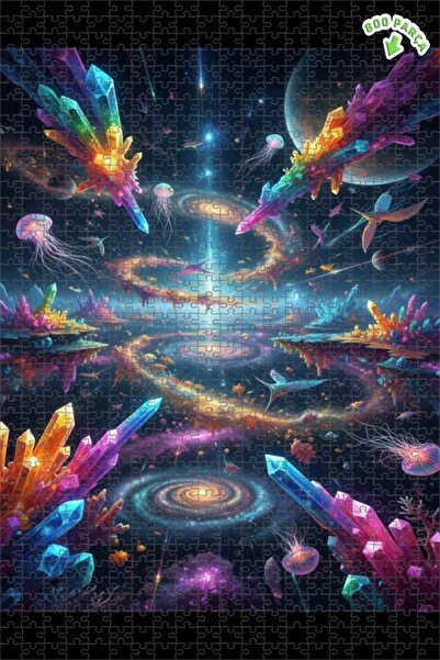 Teona Ahşap Crystal Galaxy Dream Double Layer Framed Wooden Puzzle 800 Pieces...