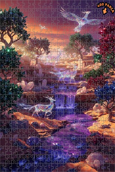 Teona Ahşap لغز خشبي رقمي بإطار مزدوج الطبقات بتصميم الغابات الكريستالية والط...