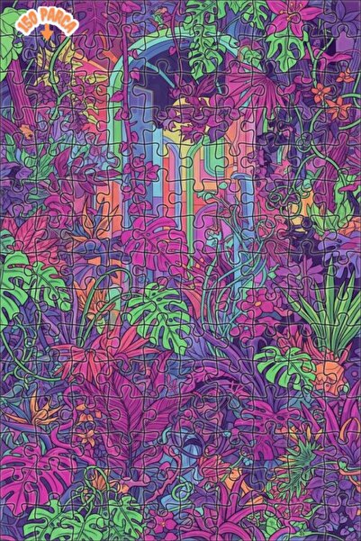 Teona Ahşap لغز خشبي بإطار على شكل باب غابة غامض بمظهر لوحة زيتية، تصميم عصري...