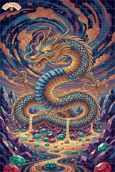 Teona Ahşap لغز خشبي مؤطر بطبقتين من ماستربيتي دراغون آرت 250 قطعة 30x30