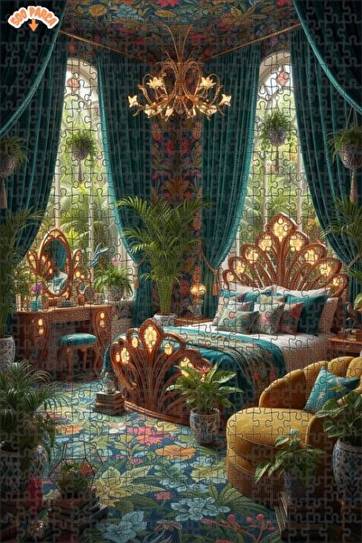 Teona Ahşap لغز خشبي بإطار ذو طابقين بمظهر فني بوهيمي 500 قطعة 50x30