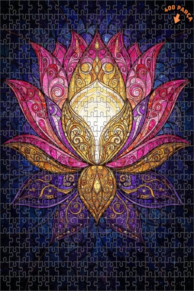 Teona Ahşap لغز خشبي بمظهر فسيفساء زجاجية من نوع مور سامبان جول، 400 قطعة، 35×35