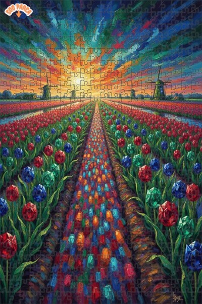 Teona Ahşap لغز خشبي مؤطر بطبقتين على شكل طواحين هوائية ودواران، 500 قطعة، 50...