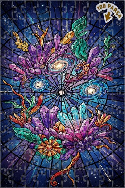 Teona Ahşap لغز خشبي بإطار مزدوج الطبقات من الفن الزجاجي الملون بتصميم حديقة ...