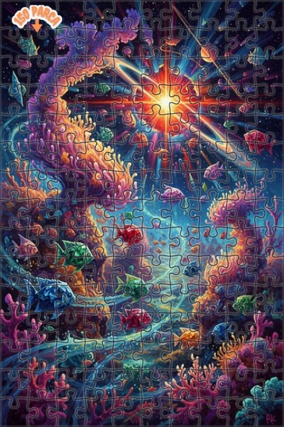 Teona Ahşap لوحة زيتية فنية عالمية لأسماك بحر المرجان، لوحة خشبية مؤطرة بطبقت...