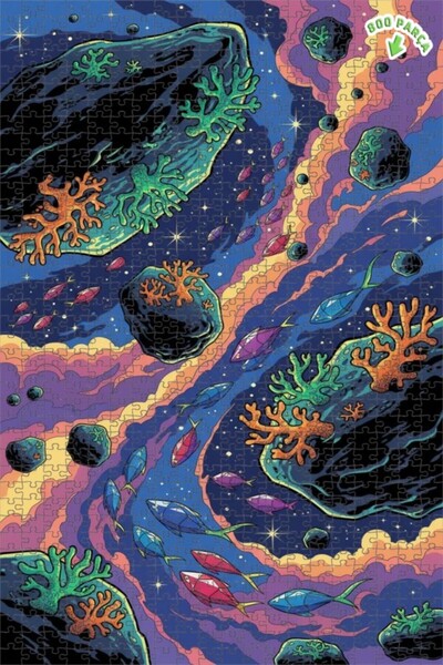 Teona Ahşap لغز خشبي بإطار ذو طبقتين بمظهر لوحة زيتية لحشوة السمك الفضائية 80...