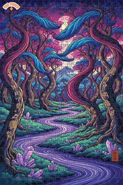 Teona Ahşap لغز خشبي مؤطر بطبقتين لجسر الغابة الغامضة 500 قطعة 50×30