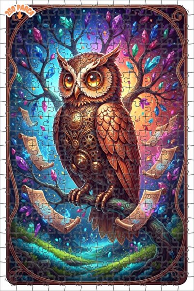 Teona Ahşap لغز خشبي مؤطر بطبقتين بمظهر لوحة زيتية لبومة ميكانيكية سحرية 250 ...