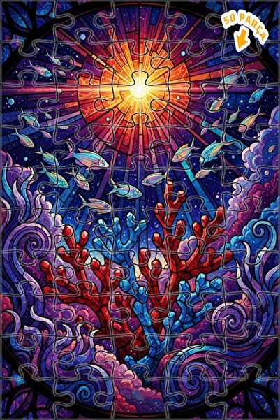 Teona Ahşap لغز خشبي بإطار مزدوج الطبقات بمظهر زجاج ملون وتأثيرات ضوئية تحت ا...