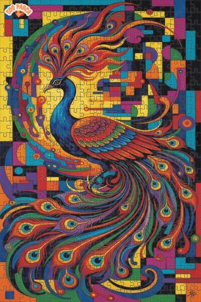 Teona Ahşap عمل فني لطائر الطاووس كما هو موضح في الصورة مطبوع لغز خشبي 500 قط...