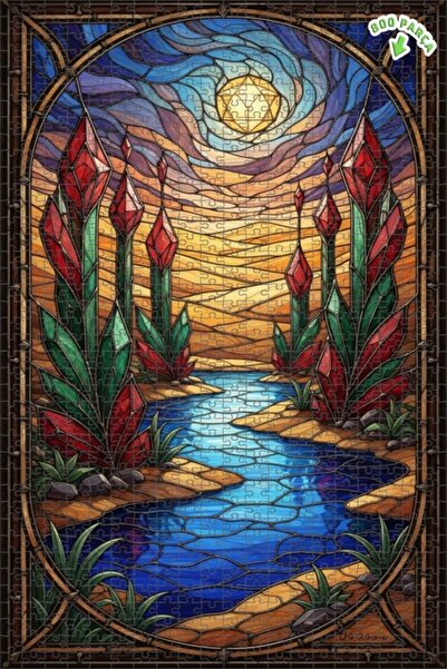 Teona Ahşap لغز خشبي بمظهر الألوان المائية من كريستال فالي، لغز خشبي بإطار مز...