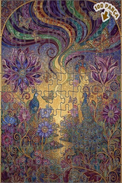 Teona Ahşap لغز خشبي مؤطر ذو طابقين بتصميم حديقة سحرية وطاووس وجنية بمظهر الأ...