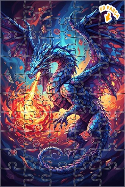 Teona Ahşap لغز خشبي بإطار مزدوج الطبقات من دراغون فاير 50 قطعة 15x25