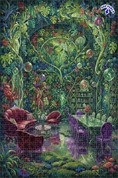 Teona Ahşap لغز خشبي مؤطر بطبقتين بمظهر لوحة زيتية لغرفة الغابة الغامضة 600 ق...