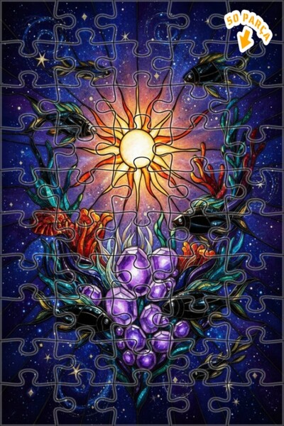 Teona Ahşap لغز خشبي ملون على شكل أسماك وعالم سحري مظلل بأشعة الشمس مع إطار م...