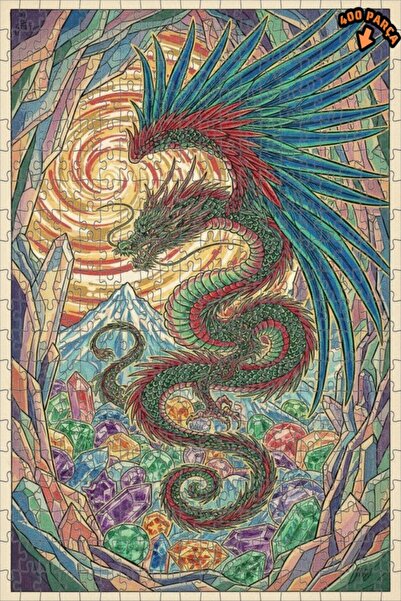 Teona Ahşap لغز خشبي ملون بإطار مزدوج الطبقات من كريستال كويتزالكوتل، 400 قطع...