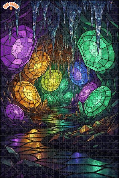 Teona Ahşap منظر الكهف الكريستالي بمظهر الألوان المائية 500 قطعة 50×30