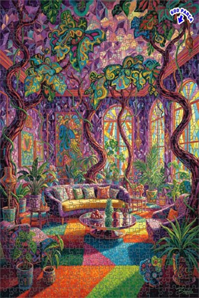 Teona Ahşap لغز خشبي بمظهر لوحة زيتية لقاعة الغابة السحرية 600 قطعة 50×35