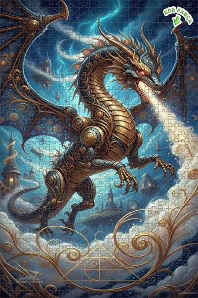 Teona Ahşap لغز خشبي رائع بإطار مزدوج الطبقات بمظهر التنين الميكانيكي المدهش،...