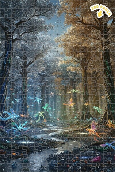 Teona Ahşap لغز خشبي بإطار ذو طابقين بمظهر حلم الغابة الخيالية 200 قطعة 25x35