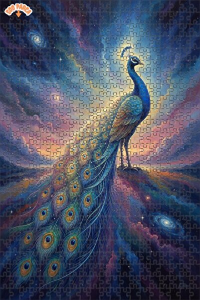 Teona Ahşap لغز خشبي بإطار مزدوج الطبقات بمظهر لوحة زيتية على شكل طاووس عالمي...