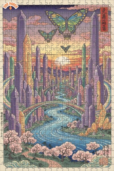 Teona Ahşap لغز خشبي بإطار مزدوج الطبقات على شكل بالون الفراشة في مدينة الكري...