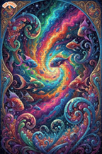 Teona Ahşap الرقص الملون للأسماك السماوية، مظهر اللوحات الزيتية، 500 قطعة، 50×30