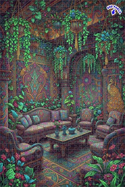 Teona Ahşap لوحة خشبية مزخرفة بنمط حديقة سحرية ذات طابع زيتوني، بتصميم طابقين...